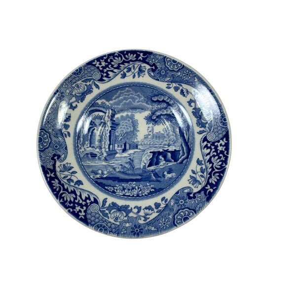 Spode Blue Italian Miniature Footed Demitasse Cup & Saucer Made in England Mini - Picture 3 of 6